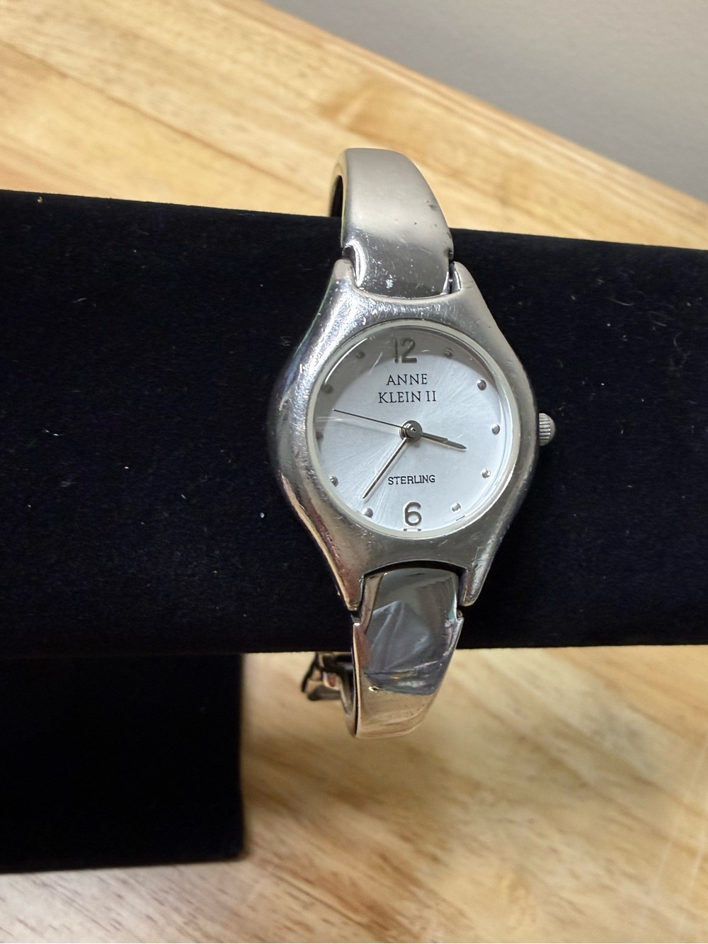 Anne Klein II Sterling Silver .925 Bangle Bracelet Watch Quartz Women’s Vintage
